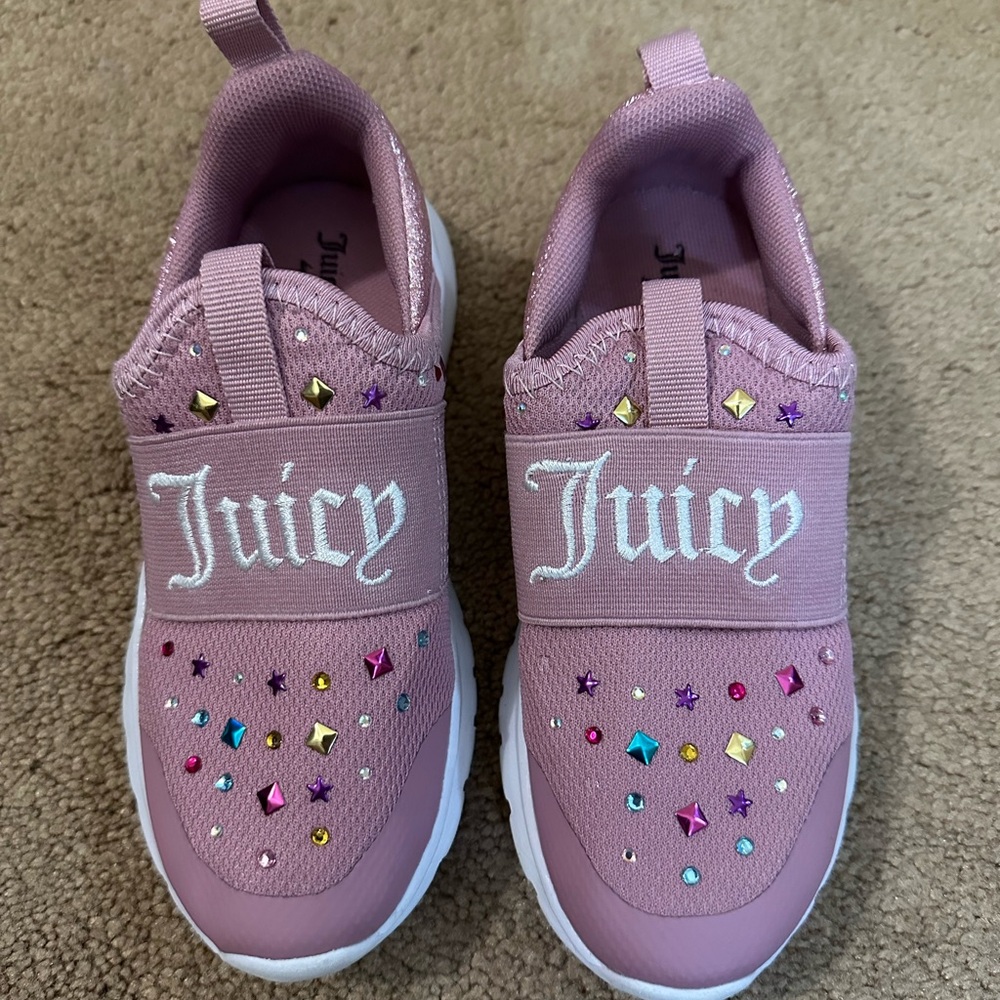 Juicy Couture Pink Rhinestone Slip-On Sneakers
